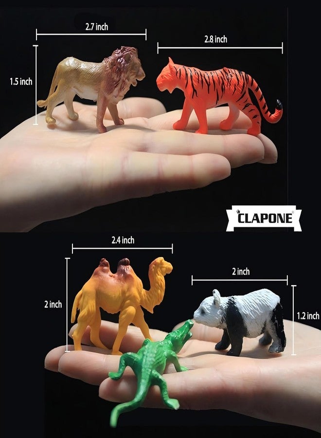 CLAPONE Animals Figure,53 Piece Mini Jungle Toys Set Animal Figurines Mini Animals Safari Animals Figures Zoo Animals Toy Toddler Toys Safari Realistic (Multicolor, Animal 53Pc) - Image 2